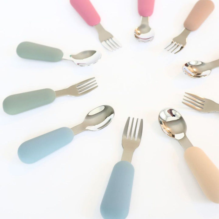 Baby Bliss Stainless Steel & Silicone Fork and Spoon Set