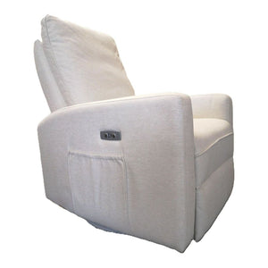 Evolur Bardot Glider with Swivel Base and Power Recline - Cream (Floor Model)
