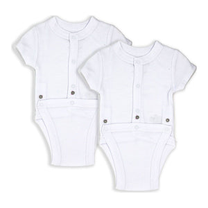 Rose Textiles 2-Pack Diaper Vests White 3 Months