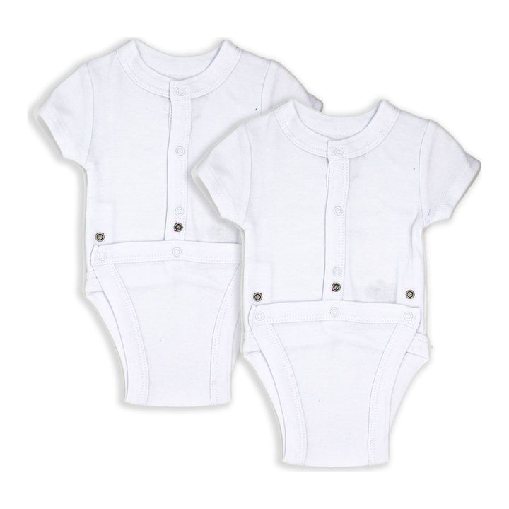 Rose Textiles 2-Pack Diaper Vests White Newborn