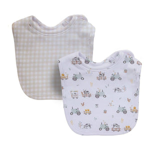 Living Textiles 2-Pack Bibs Set - Tractor Ride Default Title