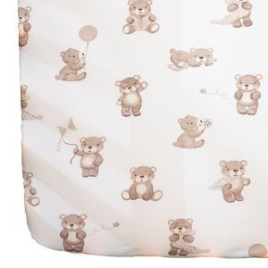Living Textiles Cotton Jersey Fitted Crib Sheet - Cuddly Bear Default Title