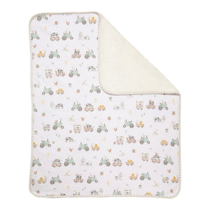 Living Textiles Jersey Sherpa Blanket - Tractor Ride Default Title