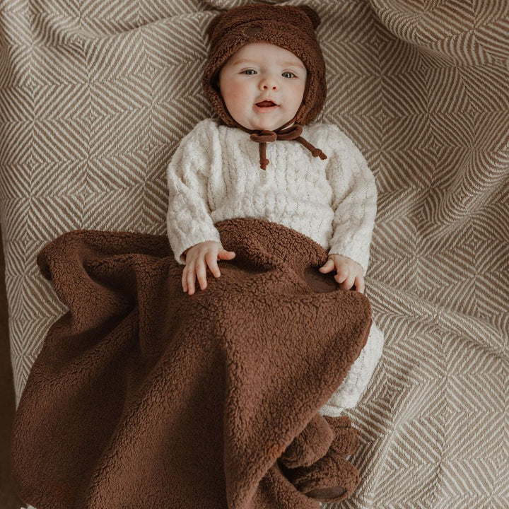 Petit Coulou Sherpa Teddy Bear Baby Gift Box