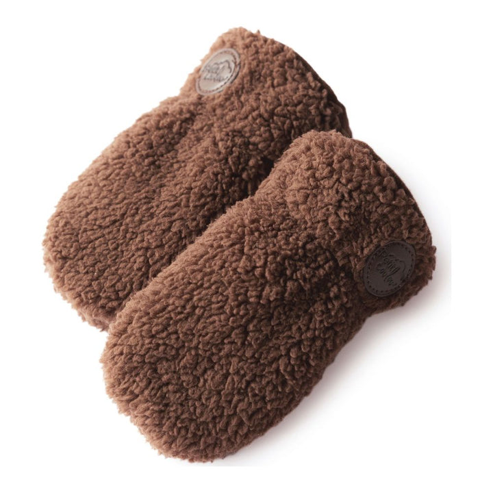 Petit Coulou Sherpa Baby Winter Mittens (0-6 Months) Brown