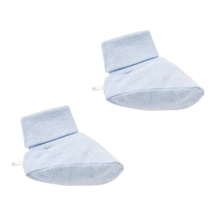 Purebaby Organic Cotton Booties Pale Blue Melange