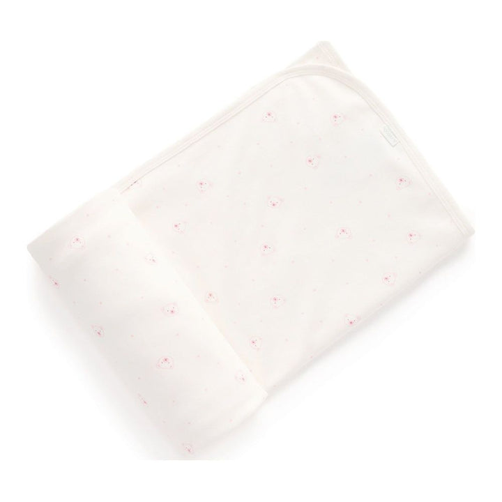 Purebaby Organic Cotton Bunny Rug Baby Blanket Pale Pink Bear