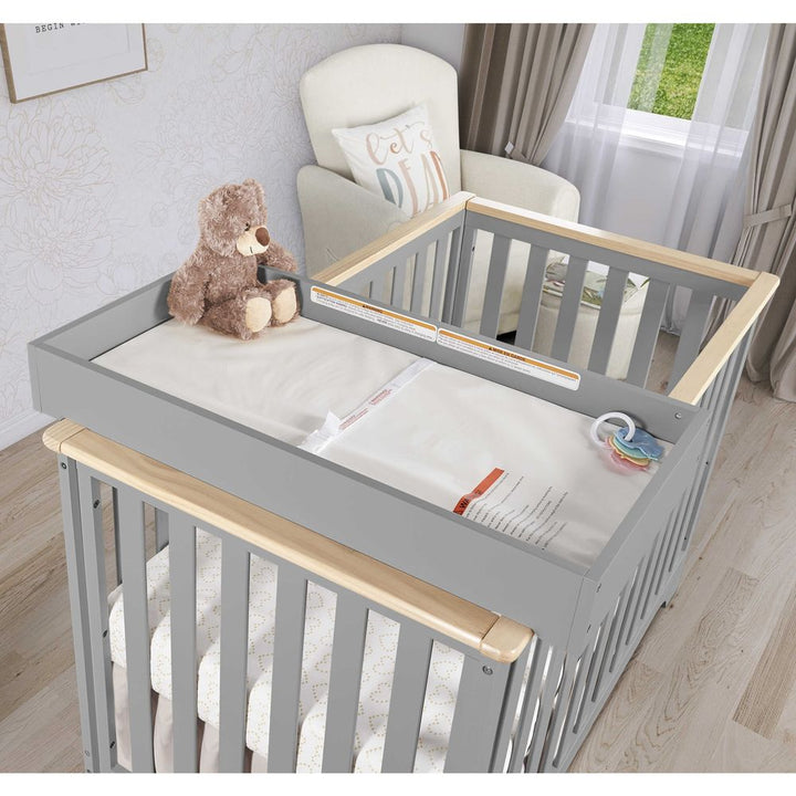 Evolur Vienna 5-in-1 Convertible Crib With Changer + FREE Kidicomfort Arrow 2-in-1 Firm Crib and Toddler Mattress