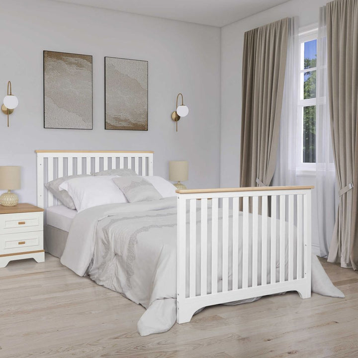 Evolur Vienna 5-in-1 Convertible Crib With Changer + FREE Kidicomfort Arrow 2-in-1 Firm Crib and Toddler Mattress