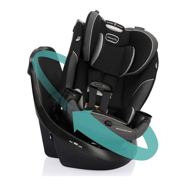 Evenflo Revolve360 Slim 2-In-1 Rotational Convertible Car Seat - Canton Black (Open Box) Default Title