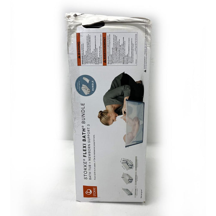 Stokke Flexi Bath Bundle with Heat-Sensitive Plug and Flexi Bath Newborn Support - White (Open Box)