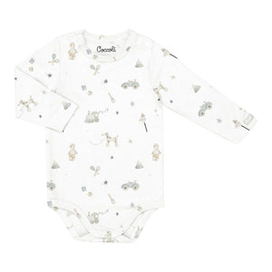 Coccoli Tencel Modal Romper - Toys on Cream 1 Month