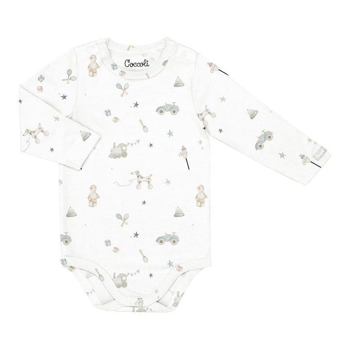 Coccoli Tencel Modal Romper - Toys on Cream 9 Months