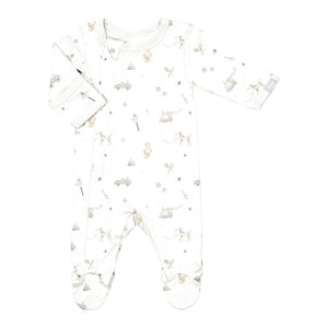 Coccoli Modal Zippered Footie Sleeper - Toys on Cream Newborn