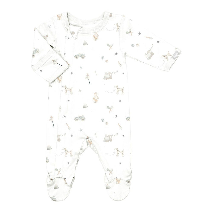 Coccoli Modal Zippered Footie Sleeper - Toys on Cream Newborn