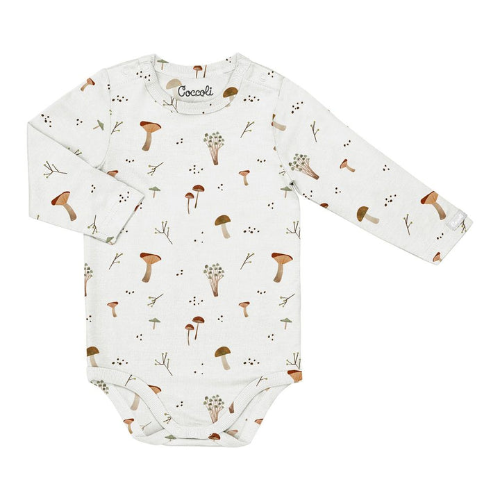 Coccoli Tencel Modal Romper - Mushrooms on Cream 3 Months