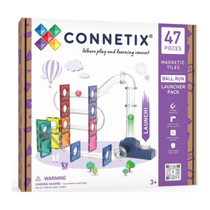 Connetix 47-piece Magnetic Tiles Ball Run Launcher Pack - Rainbow
