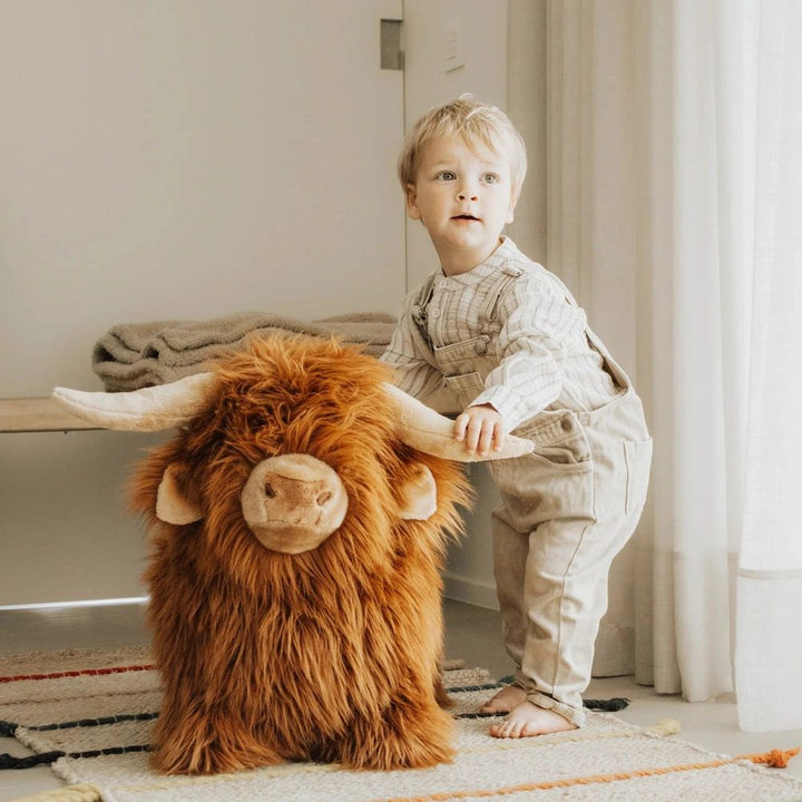Wild & Soft Soft Bouncy Inflatable Animal Plush Toy - Highland Cow