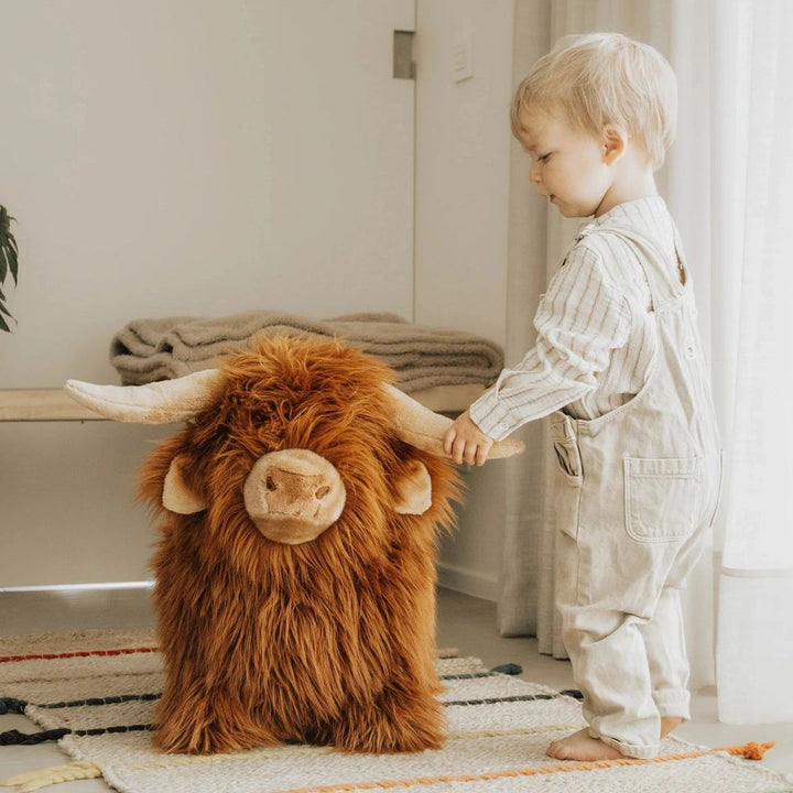 Wild & Soft Soft Bouncy Inflatable Animal Plush Toy - Highland Cow