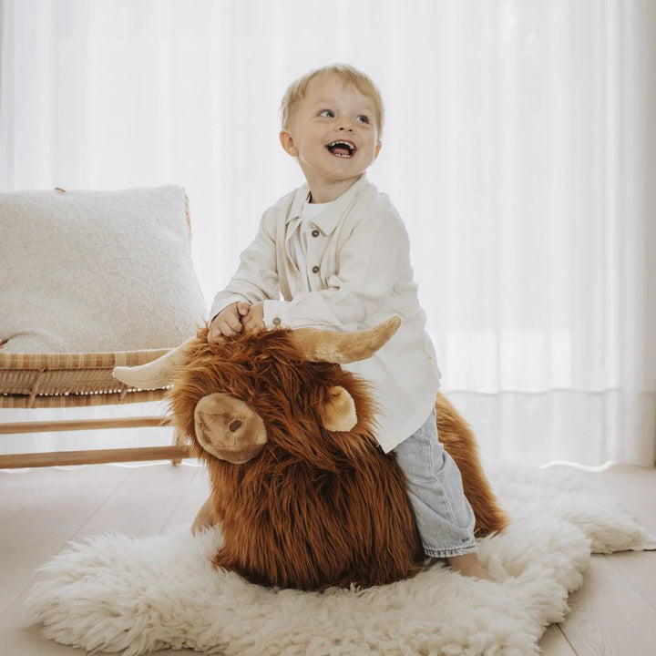 Wild & Soft Soft Bouncy Inflatable Animal Plush Toy - Highland Cow