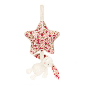 Jellycat Blossom Bunny Musical Pull Plush Toy - Berry Cream Bunny