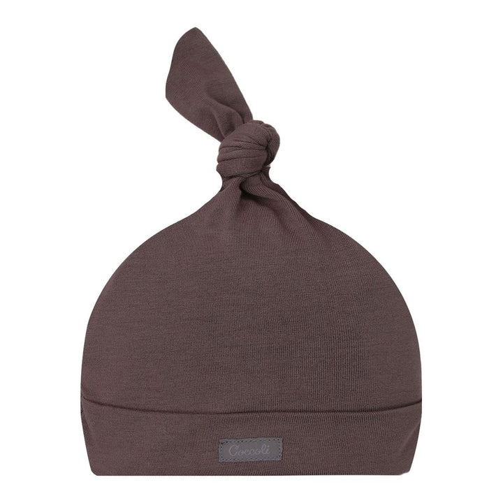 Coccoli Tencel Modal Infant Knot Hat Chocolate 3-6 Months
