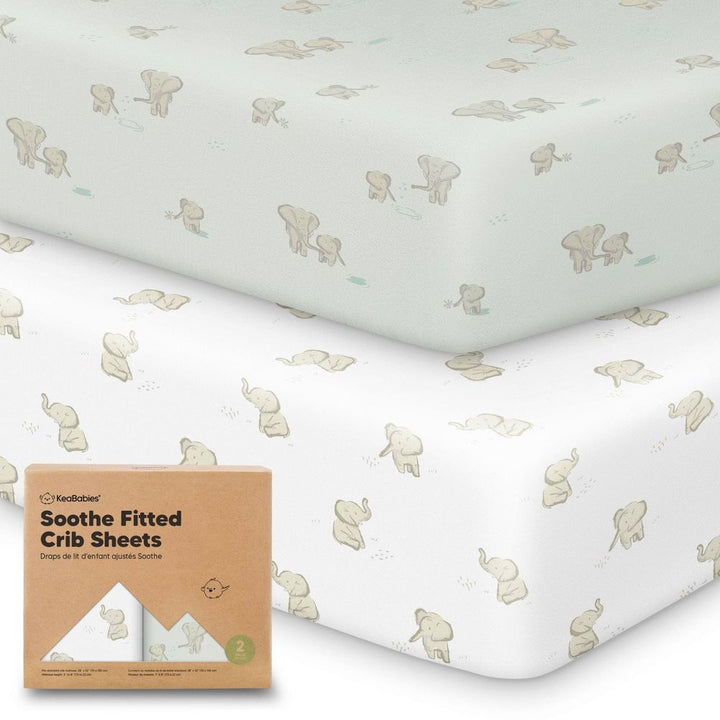 KeaBabies 2-Pack Organic Cotton Fitted Crib Sheet Elly