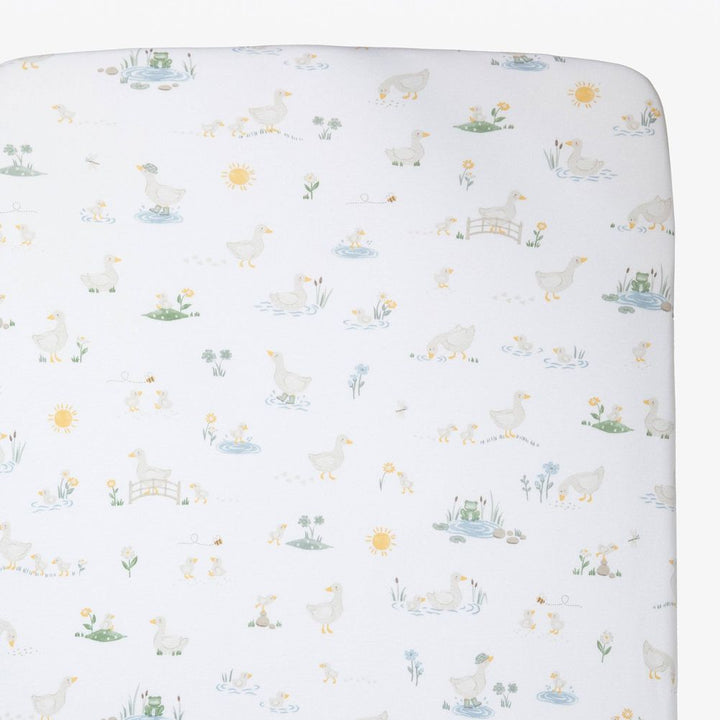 Living Textiles Cotton Jersey Fitted Crib Sheet - Goosey Goosey Default Title