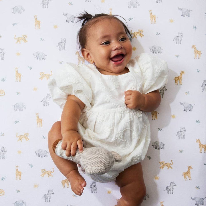 Living Textiles Cotton Jersey Fitted Crib Sheet - Roam and Roar