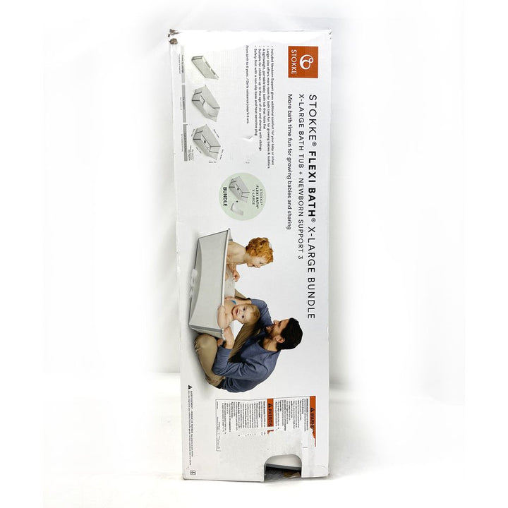 Stokke Flexi Bath X-Large Bundle and Flexi Bath Newborn Support - White (Open Box)
