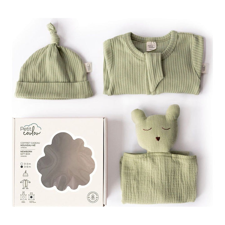 Petit Coulou Newborn Baby Gift Set Green Bear