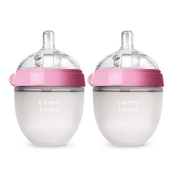 Comotomo Silicone 5 Ounce Baby Bottle 2 Pack - Pink