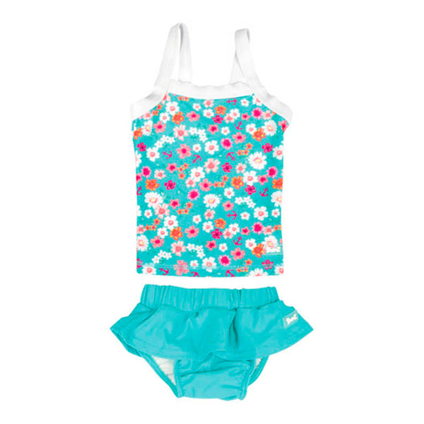 Baby Banz Tankini Two-Piece Girls Swimsuit - Floral (24 Months, 12kg and up)
