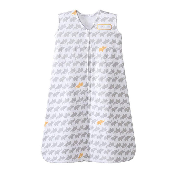 HALO Cotton SleepSack Wearable Blanket 0.5 ToG - Grey Elephants (Medium, 16-24 lbs)