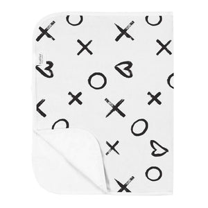 Kushies Flannel Change Pad XO Black n White