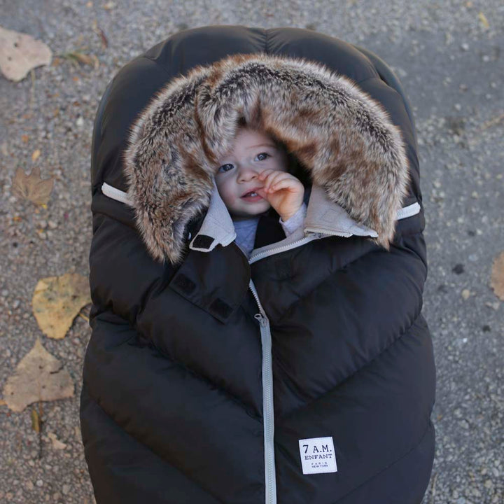 7 A.M. Enfant Faux Fur Cocoon - Black