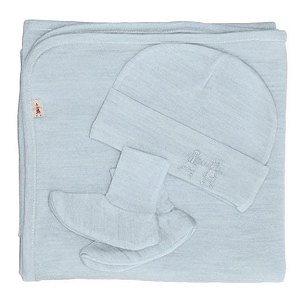 Merino Cocooi Blanket, Bootie, & Hat Set - Turtledove (0-3 Months)