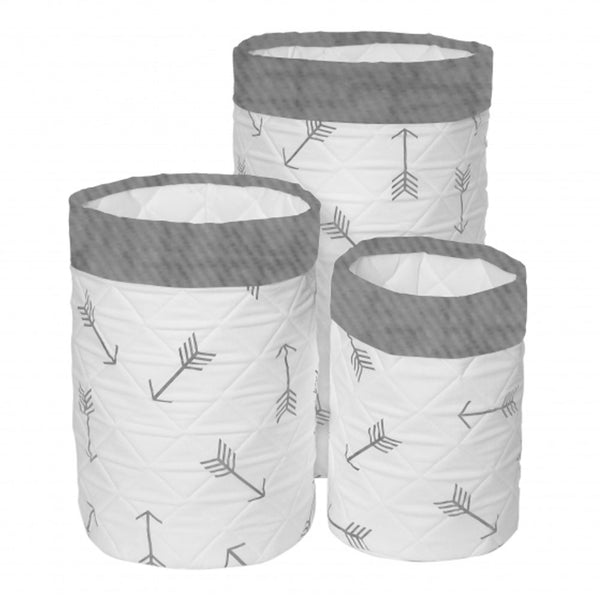 Kidicomfort 12 inch Decorative Basket - Grey Arrows