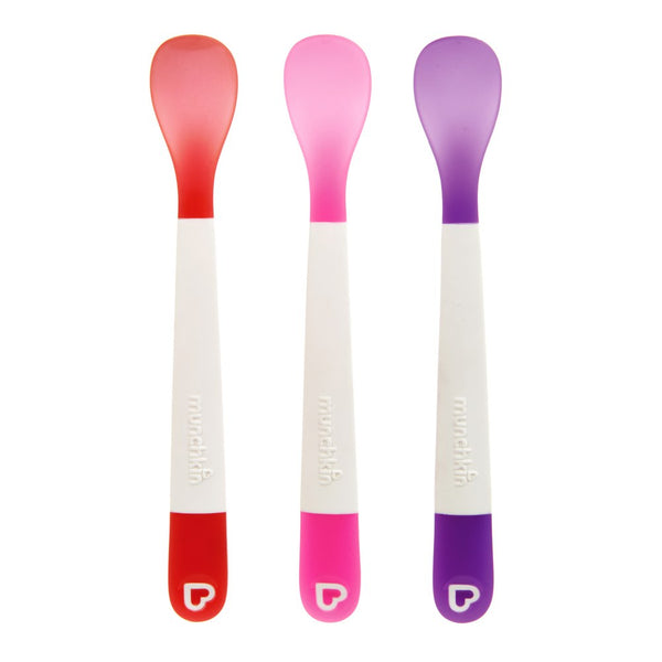 Munchkin 3-Pack Lift Infant Spoons - Red/Pink/Purple