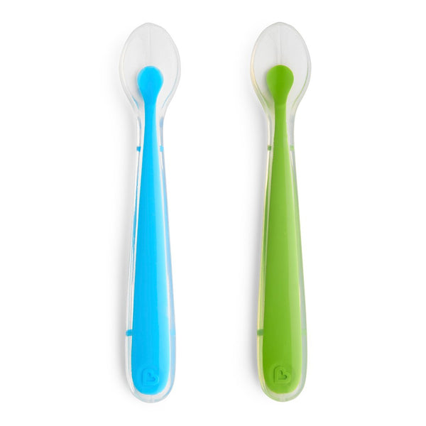 Munchkin 2-Pack Gentle Silicone Spoons - Green/Blue