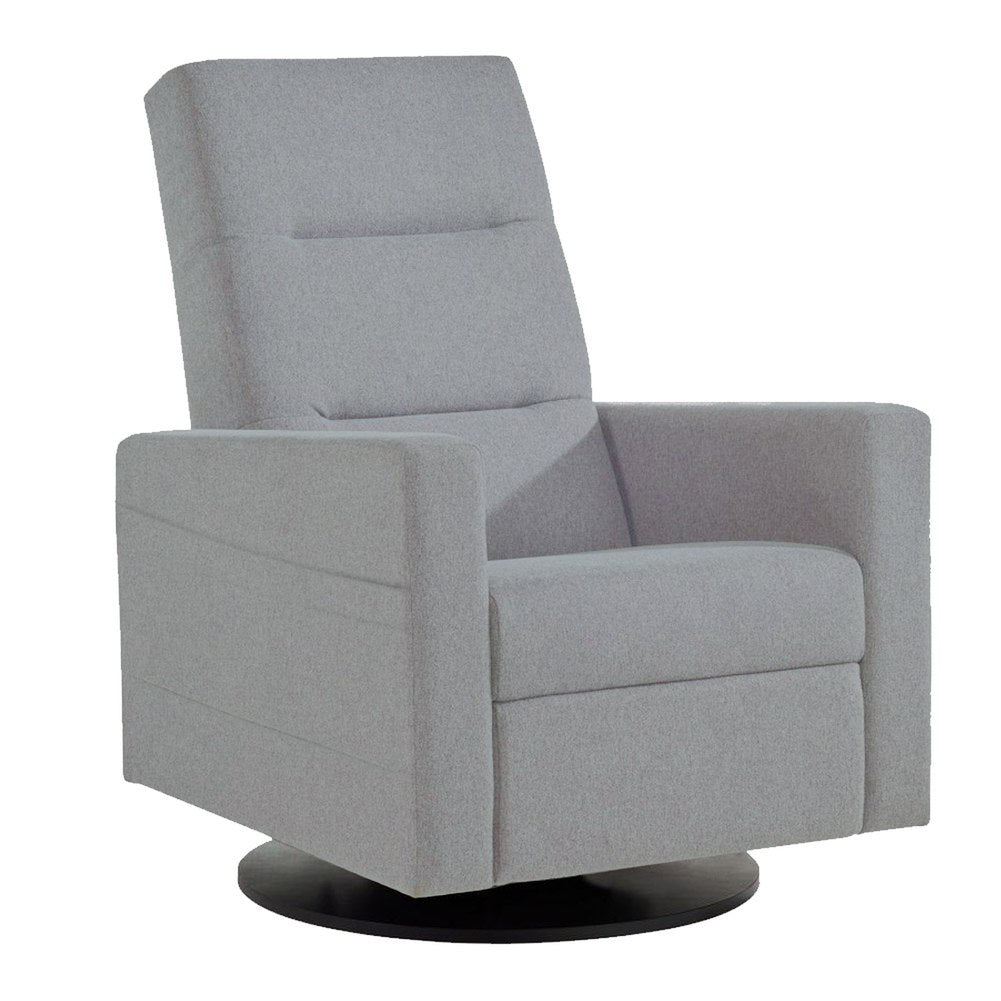 Dutailier Kallia Swivel Glider Dark Grey with Matte Black Base (6541