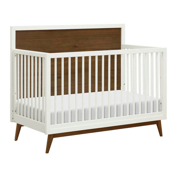 Babyletto Palma 4-in-1 Convertible Crib - White and Natural Walnut