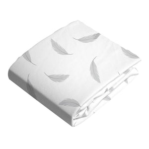 Kushies Flannel Fitted Bassinet Sheet Grey Feathers
