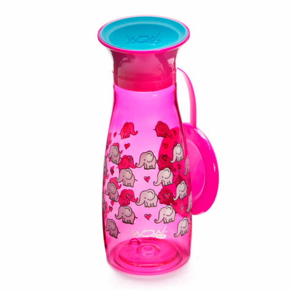 WOW Mini 360 TRITAN Drinking Cup 12oz - Pink Elephants