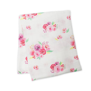 Lulujo Baby Bamboo Muslin Swaddle - Posies