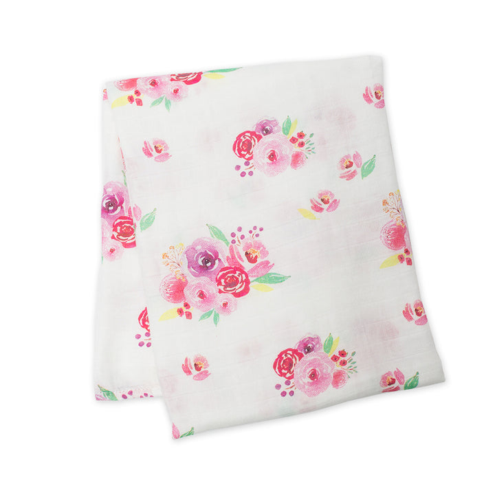 Lulujo Baby Bamboo Muslin Swaddle - Posies