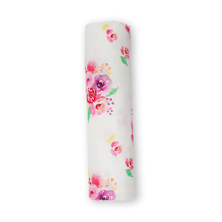 Lulujo Baby Bamboo Muslin Swaddle - Posies
