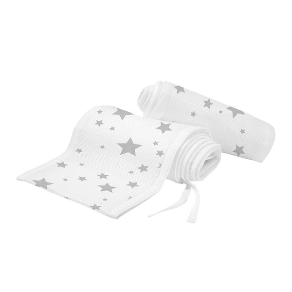 BreathableBaby Classic Mesh Crib Liner - Star Light White & Gray