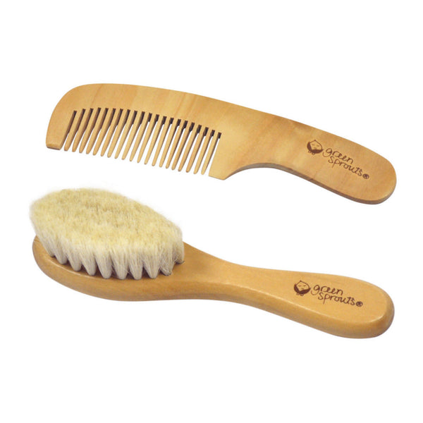 Green Sprouts Natural Wood Baby Brush & Comb Set