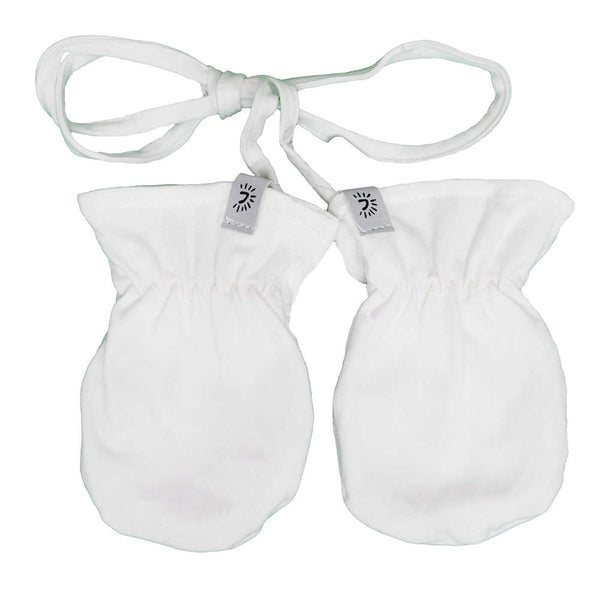 Calikids Mid Season Thumbless Light Mitts - White (0-9 Months)